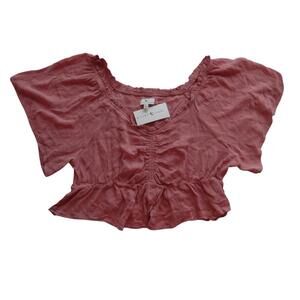 True Craft Flirty‎ Coral Pink Peplum Crop Top NWT- Perfect for Summer